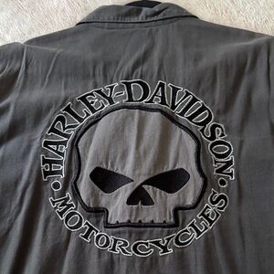Harley-Davidson Black Casual Button Down Willie G  Shirt